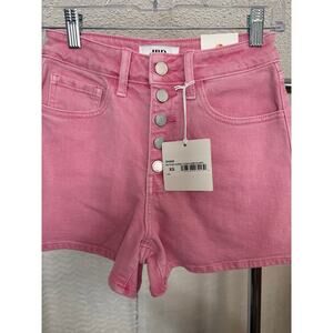 BN #32 JBD Just Black Denim Pink High-Rise Button Fly Shorts XS NWT